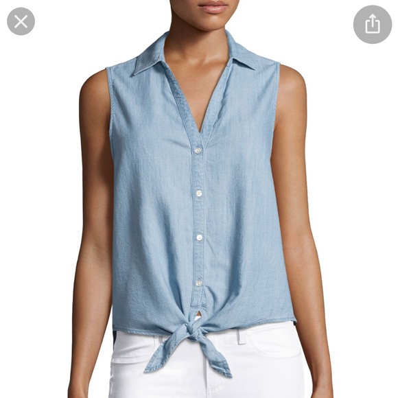Soft Joie Tops - Soft Joie Creta Sleevless Chambray shirt